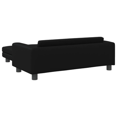 vidaXL Legowisko dla psa z dostawką, czarne, 100x50x30 cm, ekoskóra