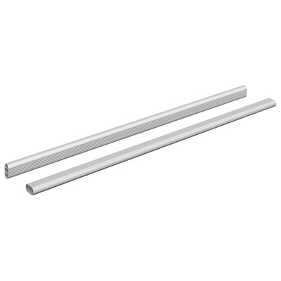 Drążek do szafy 2 pcs Srebrny 664 x 15 x 29 mm Stop Aluminium
