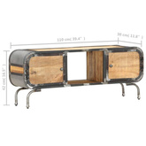 vidaXL Szafka pod TV, 110x30x42 cm, lite drewno mango