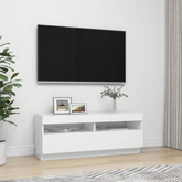 vidaXL Szafka pod TV z oświetleniem LED, biała, 100x35x40 cm