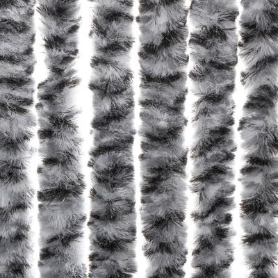 Zasłona przeciwko owadom, szaro-czarno-biała, 90x220, szenil