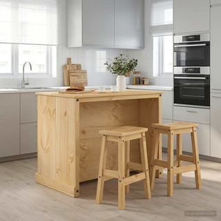 Zestaw wysp kuchennych 3 szt. Wosk miodowy 112 x 77 x 91,5 cm