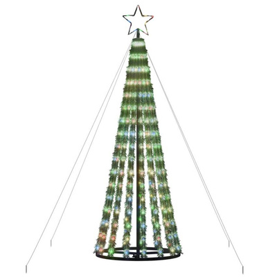 vidaXL Stożkowa choinka z lampek, 275 kolorowych LED, 180 cm