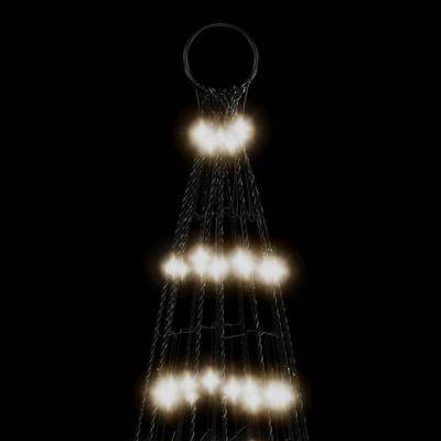 vidaXL Choinka z lampek, na maszt, 1534 zimne białe LED, 500 cm