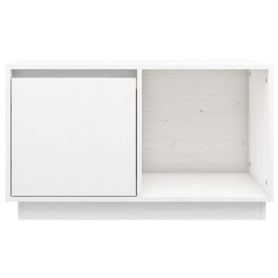 vidaXL Szafka pod TV, biała, 74x35x44 cm, lite drewno sosnowe