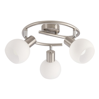 NOVO lampa sufitowa spirala satyna nikiel 3x40W E14 klosz biały