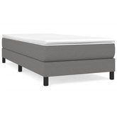 Rama łóżka bez materaca, ciemnoszara, 90x200 cm, obita tkaniną