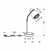 Aleksandria lampa stołowa e14 klosz czarny+złoty