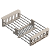 Koszyk regulowany stal szczotkowana / uchwyty beżowe
