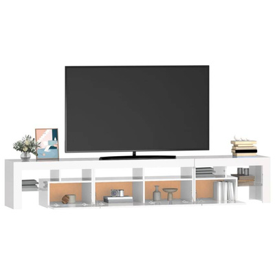 vidaXL Szafka pod TV z oświetleniem LED, biała, 230x36,5x40 cm