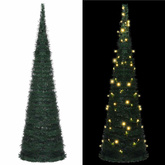 Choinka with LED String Lights Zielony 150 x 150 cm PVC