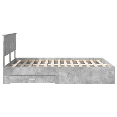 Ramka łóżka Betonowy szary 160 x 200 cm Drewno inżynieryjne