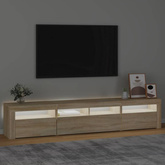 vidaXL Szafka pod TV z oświetleniem LED, dąb sonoma, 210x35x40 cm