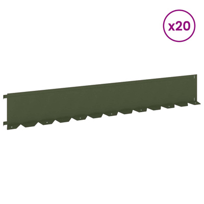 Krawężnik do trawnika 20 szt. 102 x 15 x 4 cm Stal