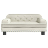 vidaXL Legowisko dla psa, kremowe, 70x45x30 cm, aksamit