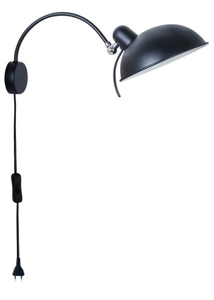 Lampa ścienna kinkiet 1X40W E14 czarny NORA 21-53602