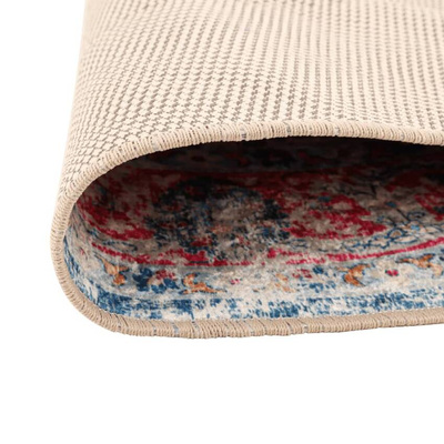 vidaXL Dywan z możliwością prania, kolorowy, Ø120 cm, antypoślizgowy