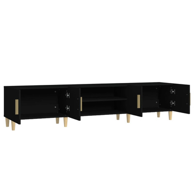 vidaXL Szafka pod TV, czarna, 180x31,5x40 cm, materiał drewnopochodny