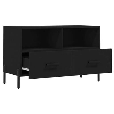 vidaXL Szafka pod TV, czarna, 80x36x50 cm, materiał drewnopochodny wariant 6