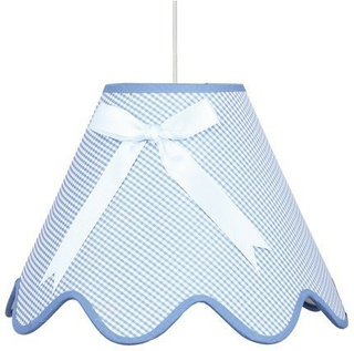 Lampa wisząca z abażurem Lola klasyczna do sypialni niebieska