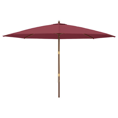 Parasol ogrodowy na drewnianym słupku, bordowy, 400x273 cm