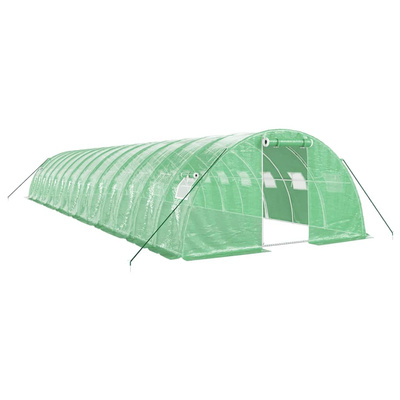 Szklarnia ze stalową ramą, zielona, 56 m?, 14x4x2 m