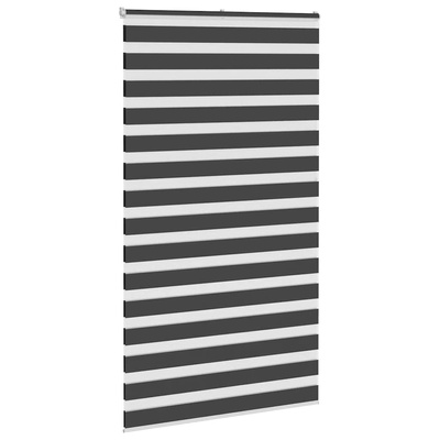 Roleta zebra, czarna, szerokość tkaniny 125,9 cm, poliester