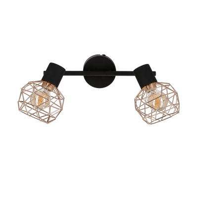Lampa sufitowa listwa ścienna czarna klosz miedziany Acrobat 92-22202