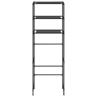 3-poziomowy regał nad toaletę, czarny, 53x28x169 cm