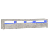 vidaXL Szafka pod TV z oświetleniem LED, szarość betonu, 210x35x40 cm
