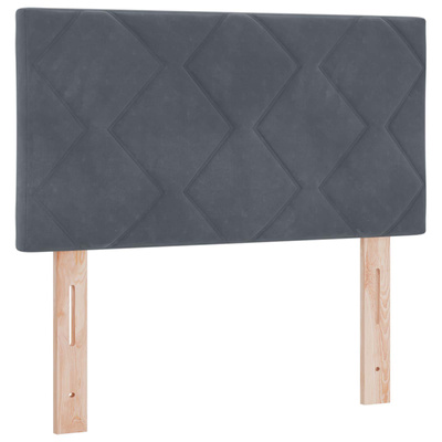 Łóżko kontynentalne z materacem ciemnoszary 80 x 200 cm Welur