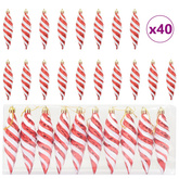 Świąteczna kula w spiralnym kształcie 40 pcs Czerwony