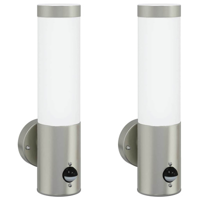 Zewnętrzna lampa ścienna 2 pcs Srebrny 12 x 8,5 x 29 cm