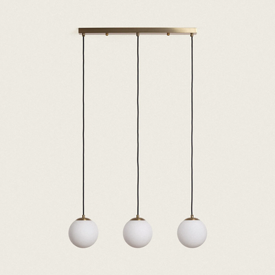 Lampa Wisząca szklana  mleczne kule Abruzzo Parma