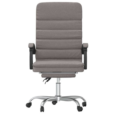 vidaXL Rozkładany fotel masujący, taupe, obity tkaniną