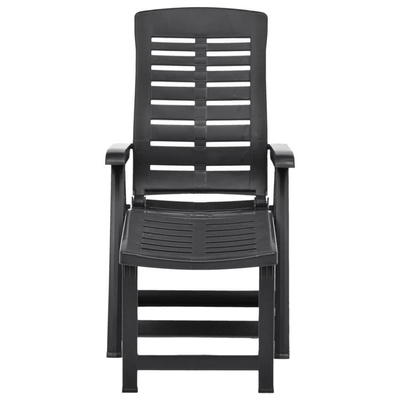 vidaXL Składany leżak, plastikowy, antracytowy