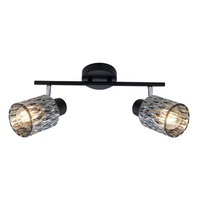 Bill Lampa Sufitowa Listwa Czarny 2X40W E27 Klosz Dymiony