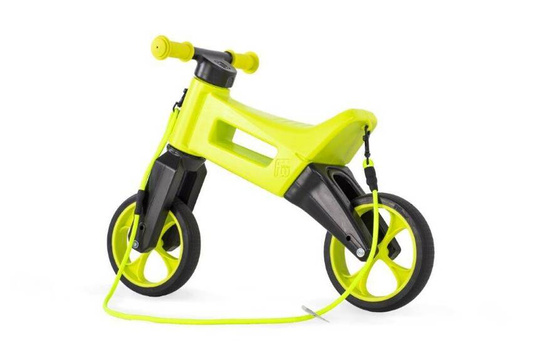 FWRider Super Sport 515760 Kolor: Lime / Limonkowy z zielonymi felgami Rowerek biegowy Jeździk 2w1 Ciche koła + Pasek do noszenia dla Rodzica