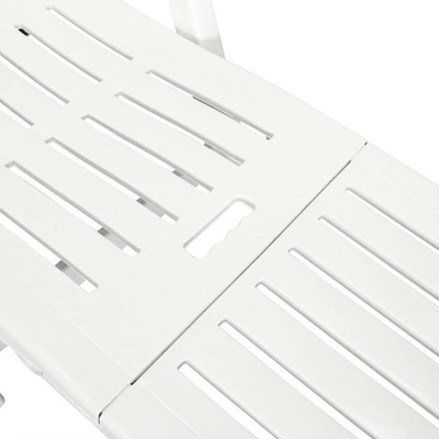 vidaXL Leżak z podnóżkiem, plastik, biały