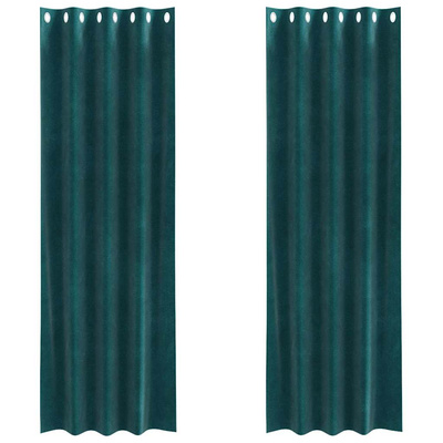 Zasłony zaciemniające 2 pcs Ciemna zieleń 140 x 260 cm Aksamit