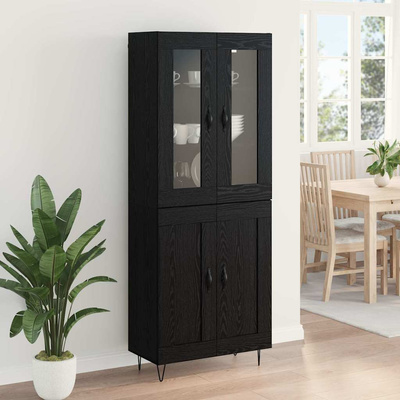 Highboard Czarny Dąb 69,5 x 34 x 90 cm Drewno inżynieryjne