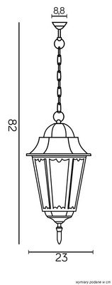 Lampa zewnętrzna wisząca K 1018/1/DH