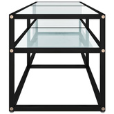 vidaXL Szafka pod TV, biały marmur, 140x40x40,5 cm, szkło hartowane