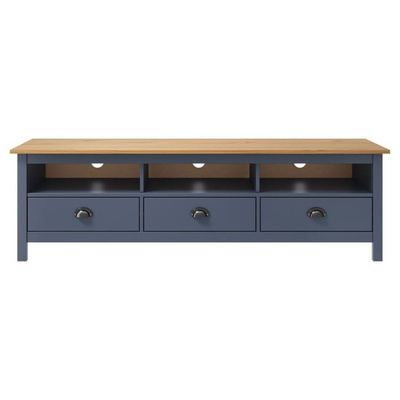 vidaXL Szafka pod TV Hill, szara, 158x40x47 cm, lite drewno sosnowe