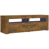 vidaXL Szafka pod TV z oświetleniem LED, przydymiony dąb, 120x35x40 cm