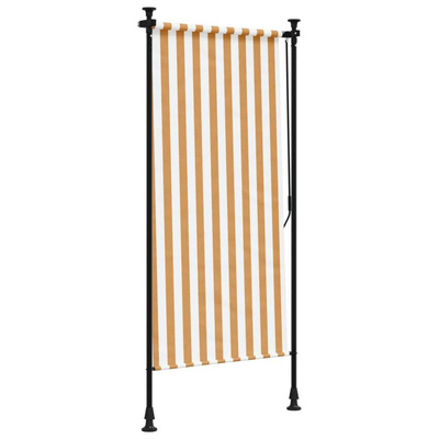 vidaXL Roleta zewnętrzna, pomarańczowo-biała, 100x270 cm