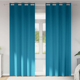 Firany blackout z kółkami 2 pcs Turkusowy 260 x 140 cm