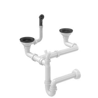 Odpływ zatyczkowy 3 1/2" z syfonem 2-komorowy Power Colour pure carbon (GRANIT-pionowy), save space