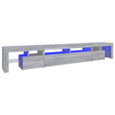 vidaXL Szafka pod TV z oświetleniem LED szary dąb sonoma 260x36,5x40cm