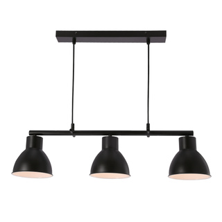 Lampa wisząca INEZZ 3x60W E27 czarna, nowoczesna oprawa sufitowa z trzema kloszami do salonu, jadalni lub kuchni, styl loft i industrial